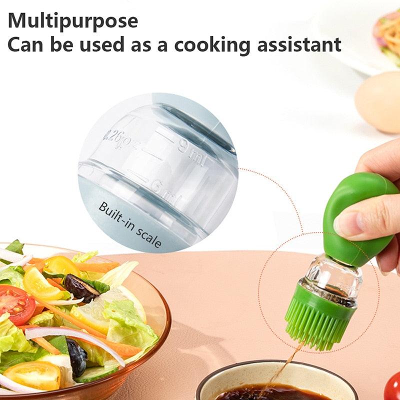 Silicone Oil Dispenser Bottle with Brush