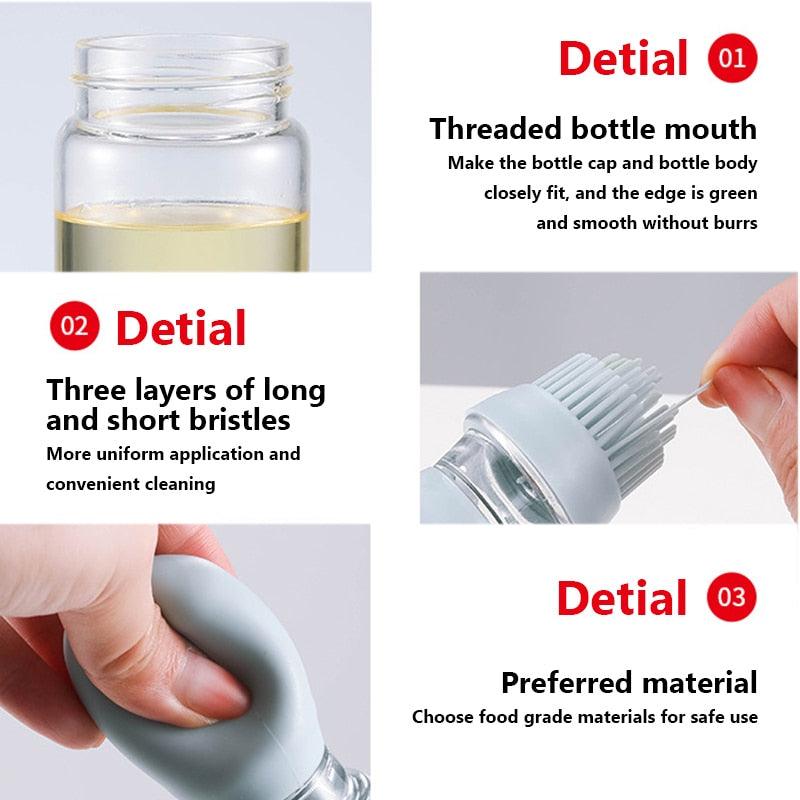 Silicone Oil Dispenser Bottle with Brush